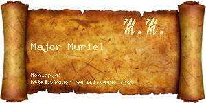 Major Muriel névjegykártya